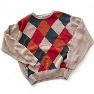 Dockers red and tan argyle sweater size medium